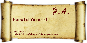 Herold Arnold névjegykártya